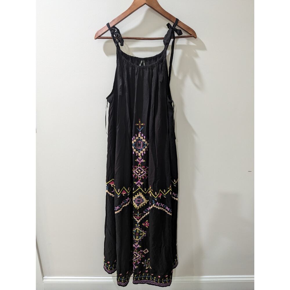Anthropologie Black Embroidered Maxi Dress - Picture 4 of 7